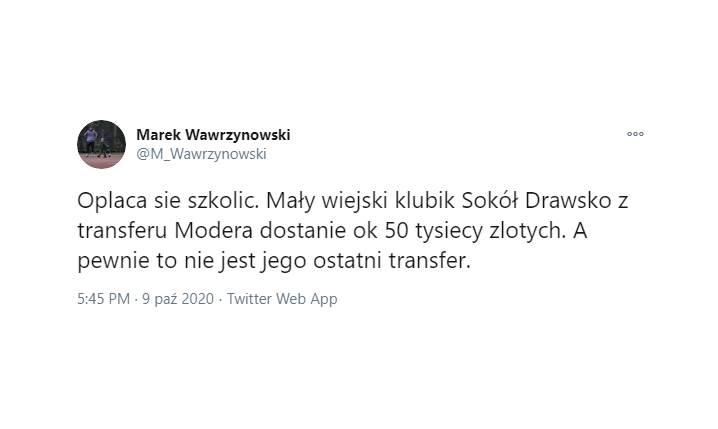 TYLE Sokół Drawsko ZAROBI na transferze Modera do Premier League!